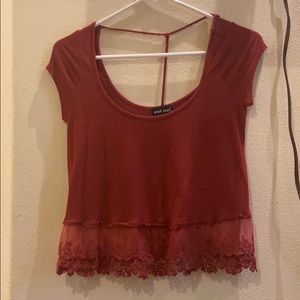 Wet seal copper orange crop top